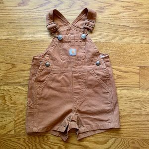 Boys Carhartt short overalls 3-6 months
